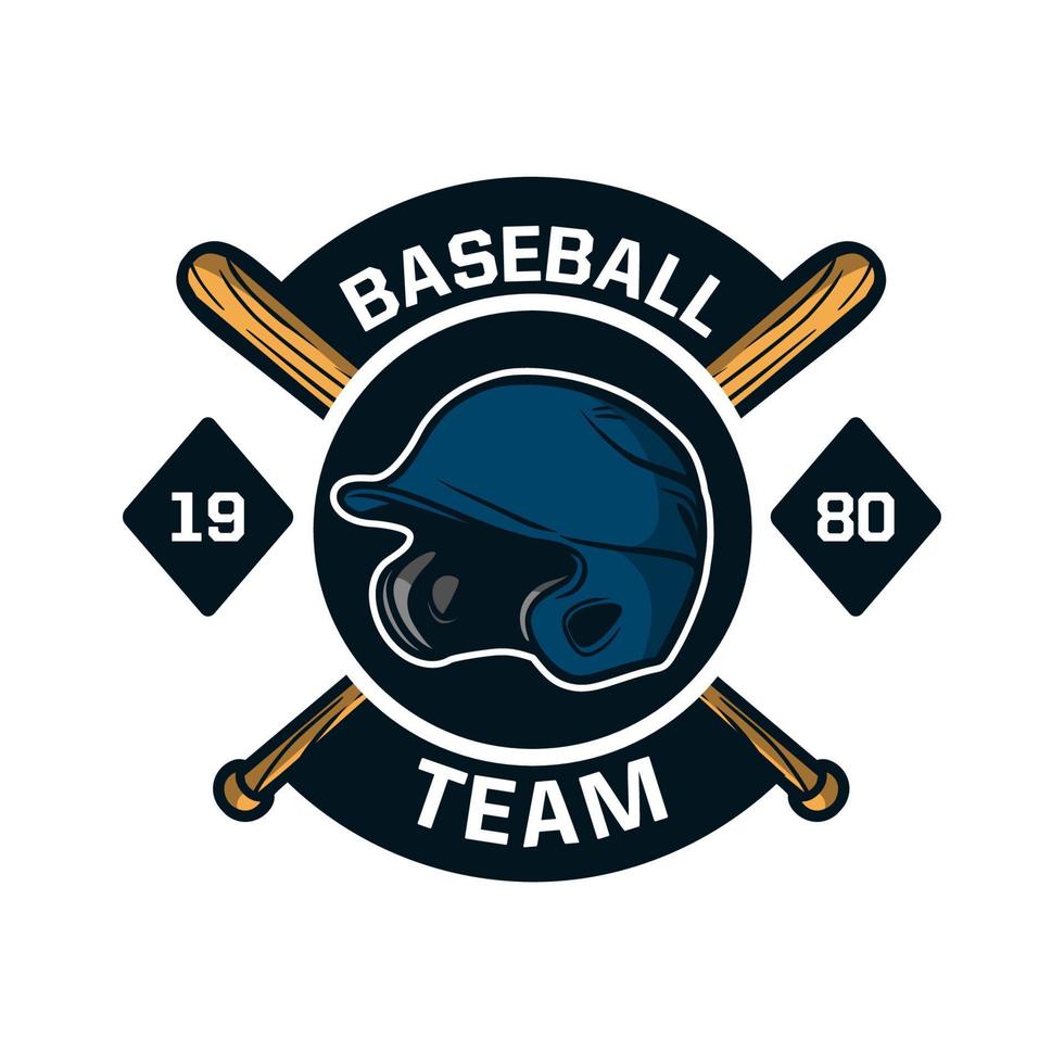 Baseball-Abzeichen-Logo-Emblem-Vorlage Team 1980 vektor