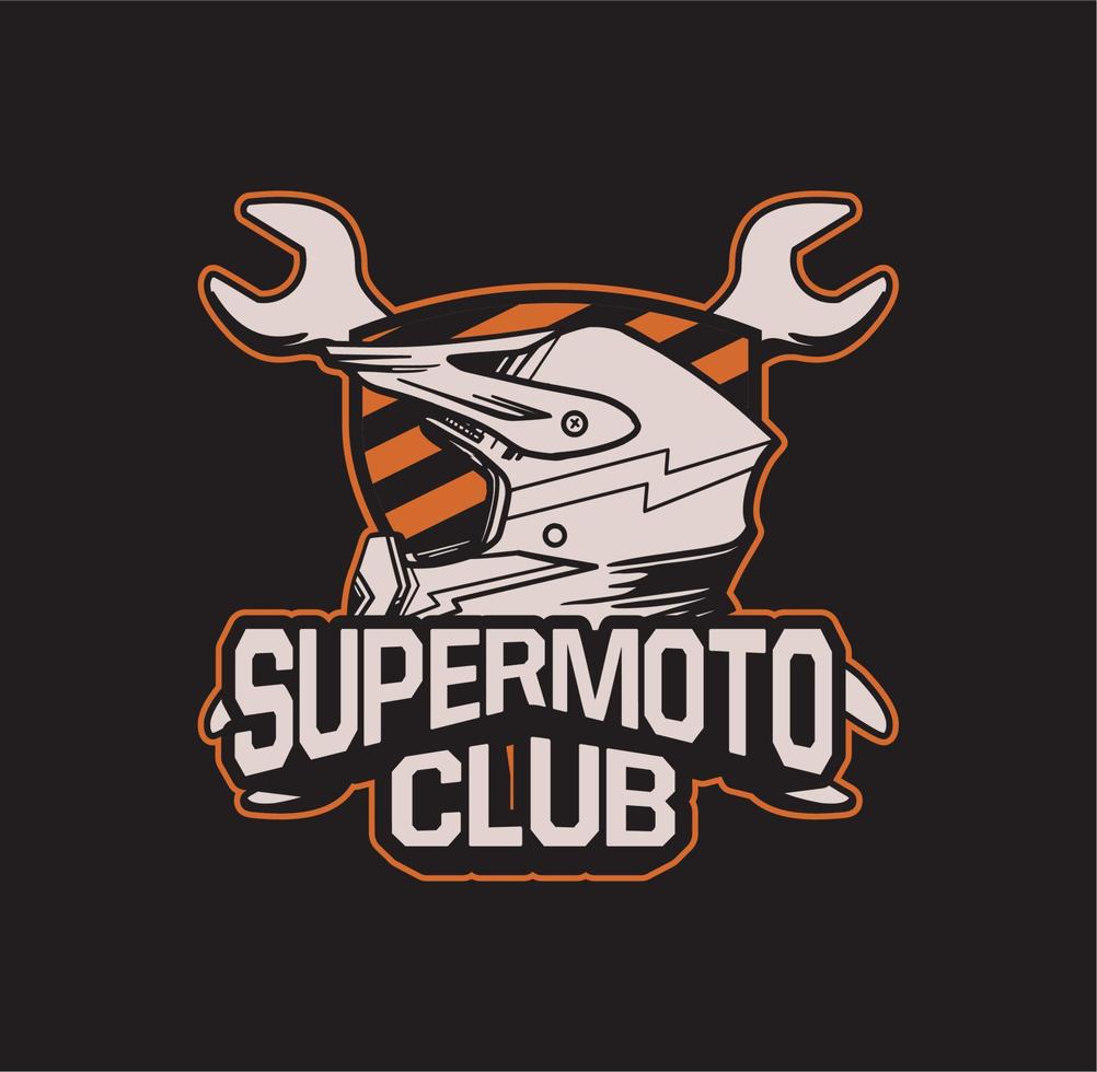 T-Shirt Design Illustration Supermoto Club im Vektorstil vektor