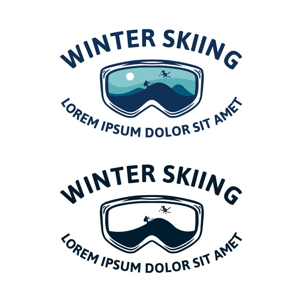 vinter skidåkning snowboard skidglasögon glasögon illustration t-shirt design vektor
