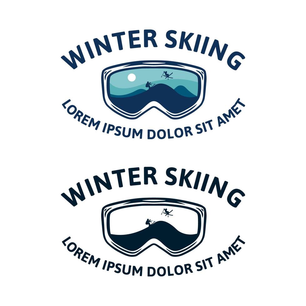 Winter Skifahren Snowboard Skibrille Brille Illustration T-Shirt Design vektor