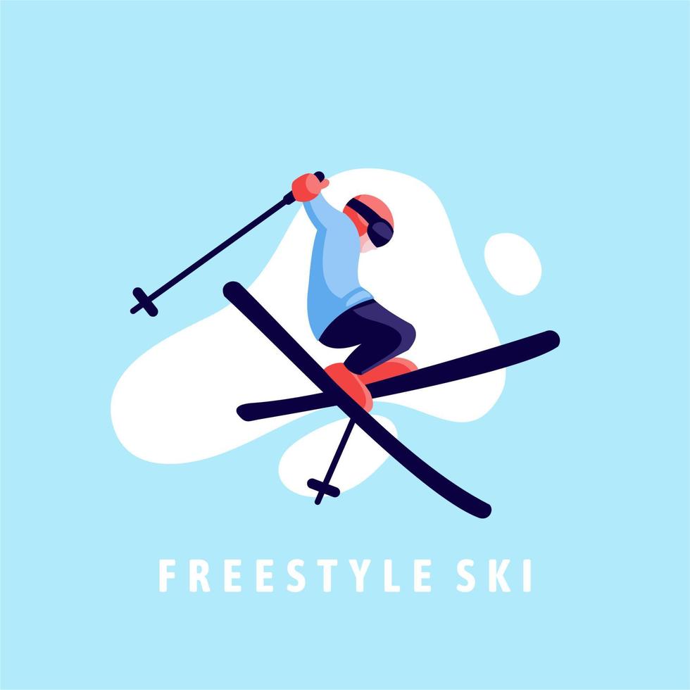 flaches design vektorillustration skisprung freestyle vektor