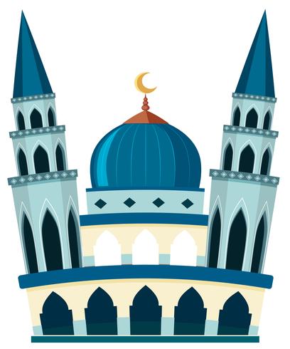 Eine schöne Moschee auf weißem Hintergrund vektor