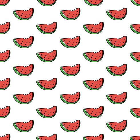Sömlös mönster bakgrund med vattenmelon skiva vektor