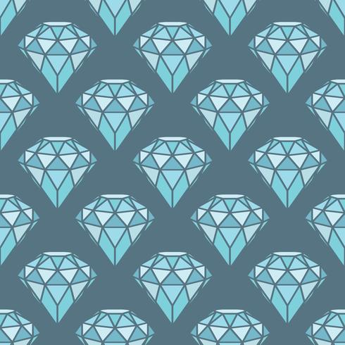 Seamless mönster av geometriska blå diamanter på grå bakgrund. Trendiga hipster kristaller design. vektor