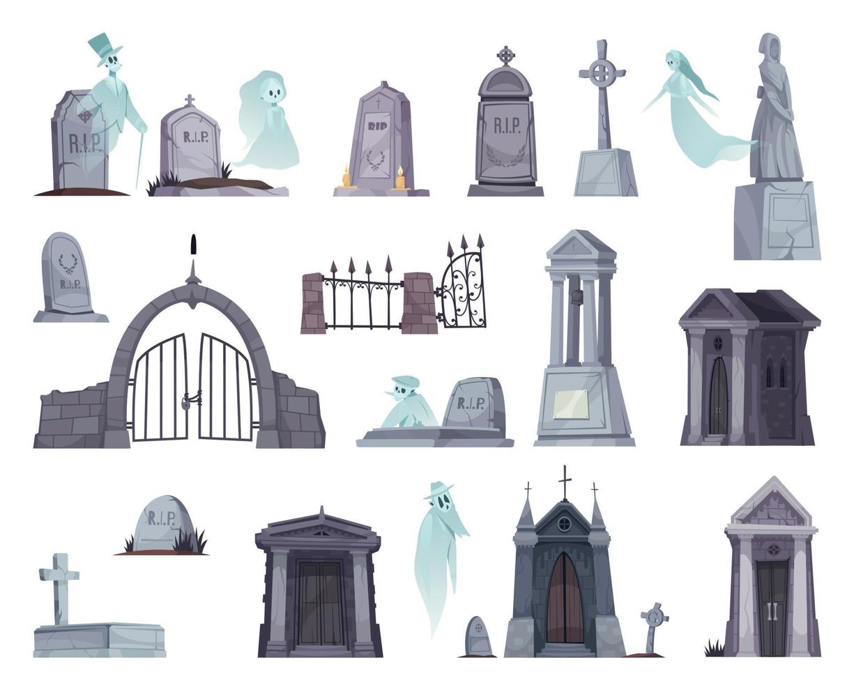 Cartoon-Friedhof-Set vektor