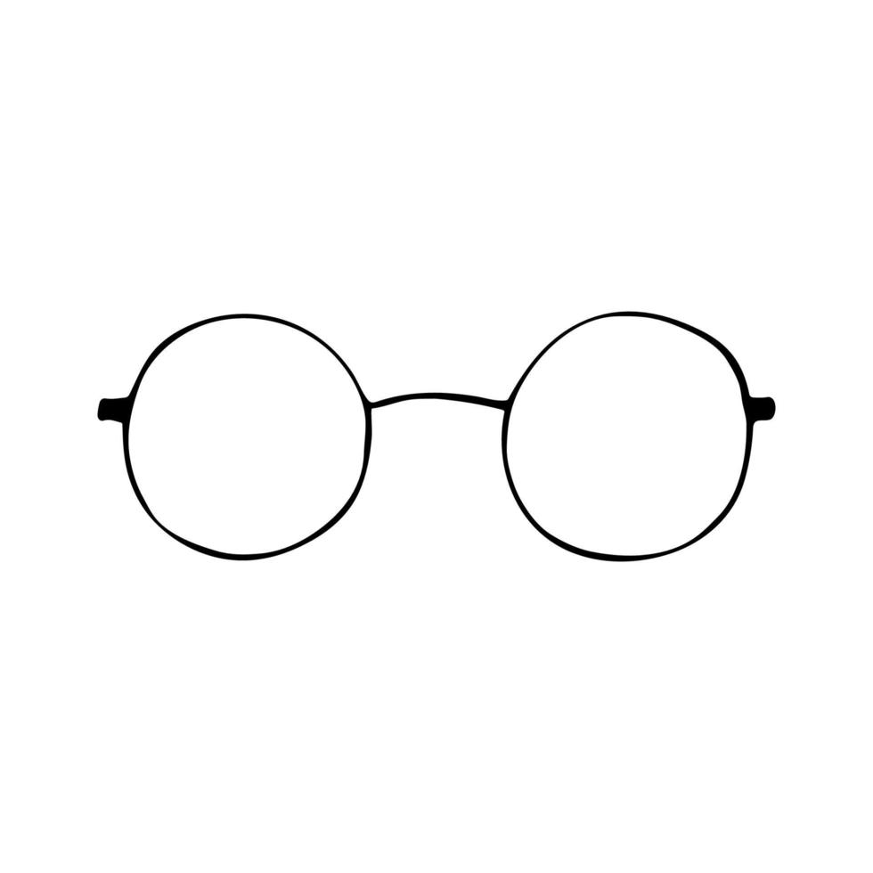 schwarze Doodle-Brille. brillen und sonnenbrillen abbildung vektor