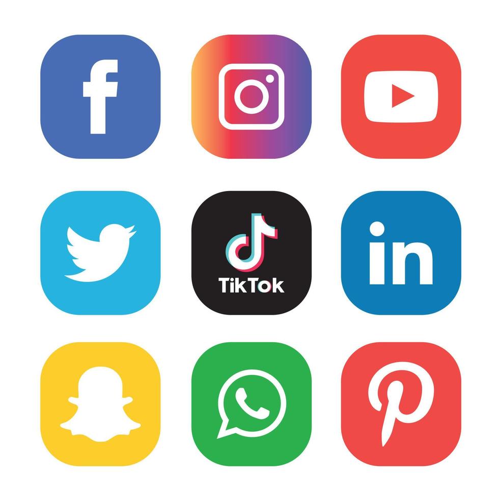 sociala medier platta ikoner teknik, nätverk. bakgrund grupp smiley ansikte försäljning. dela, gilla, vektorillustration twitter, youtube, whatsapp, snapchat, facebook, instagram, tiktok, tok vektor