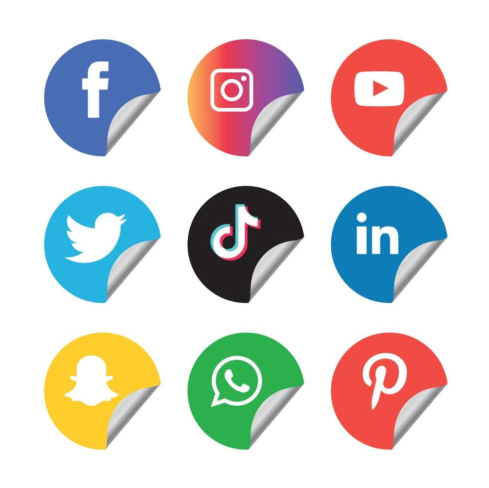 Social Media flache Icons Technologie, Netzwerk. Hintergrund-Gruppe Smiley-Gesicht-Verkauf. teilen, mögen, vektorillustration twitter, youtube, whatsapp, snapchat, facebook, instagram, tick tack, tok vektor