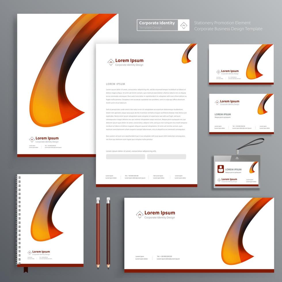 Corporate Business Identity Template Design Briefpapier Vektor abstrakten Hintergrund mit Memo Geschenkartikel Farbe Werbeartikel Souvenirs