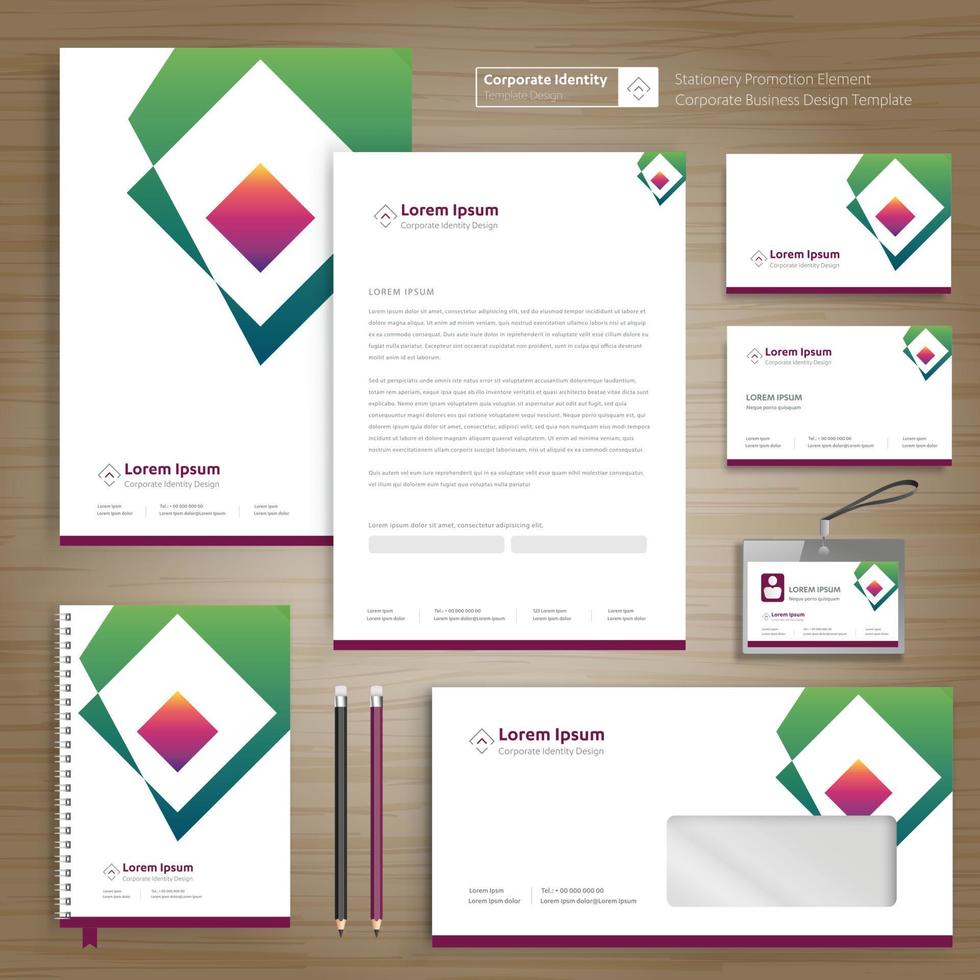 Corporate Business Identity Template Design Briefpapier Vektor abstrakten Hintergrund mit Memo Geschenkartikel Farbe Werbeartikel Souvenirs