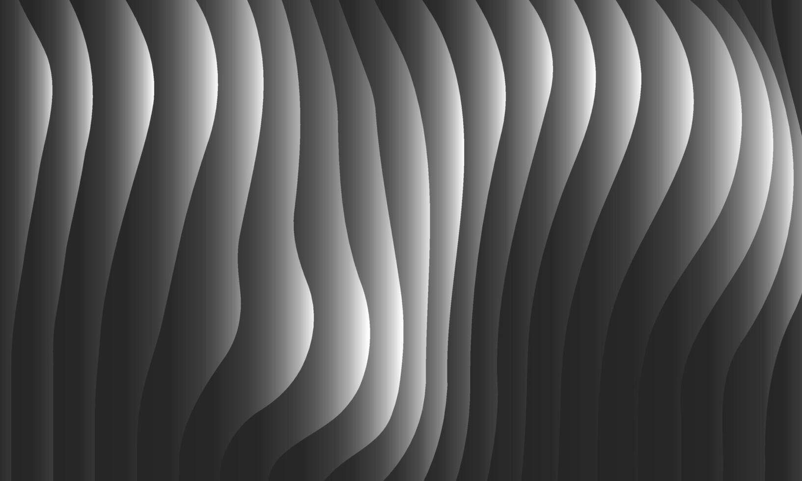 abstrakt vågig svart och vit bakgrund. minimal grå lutning bakgrund design vektor
