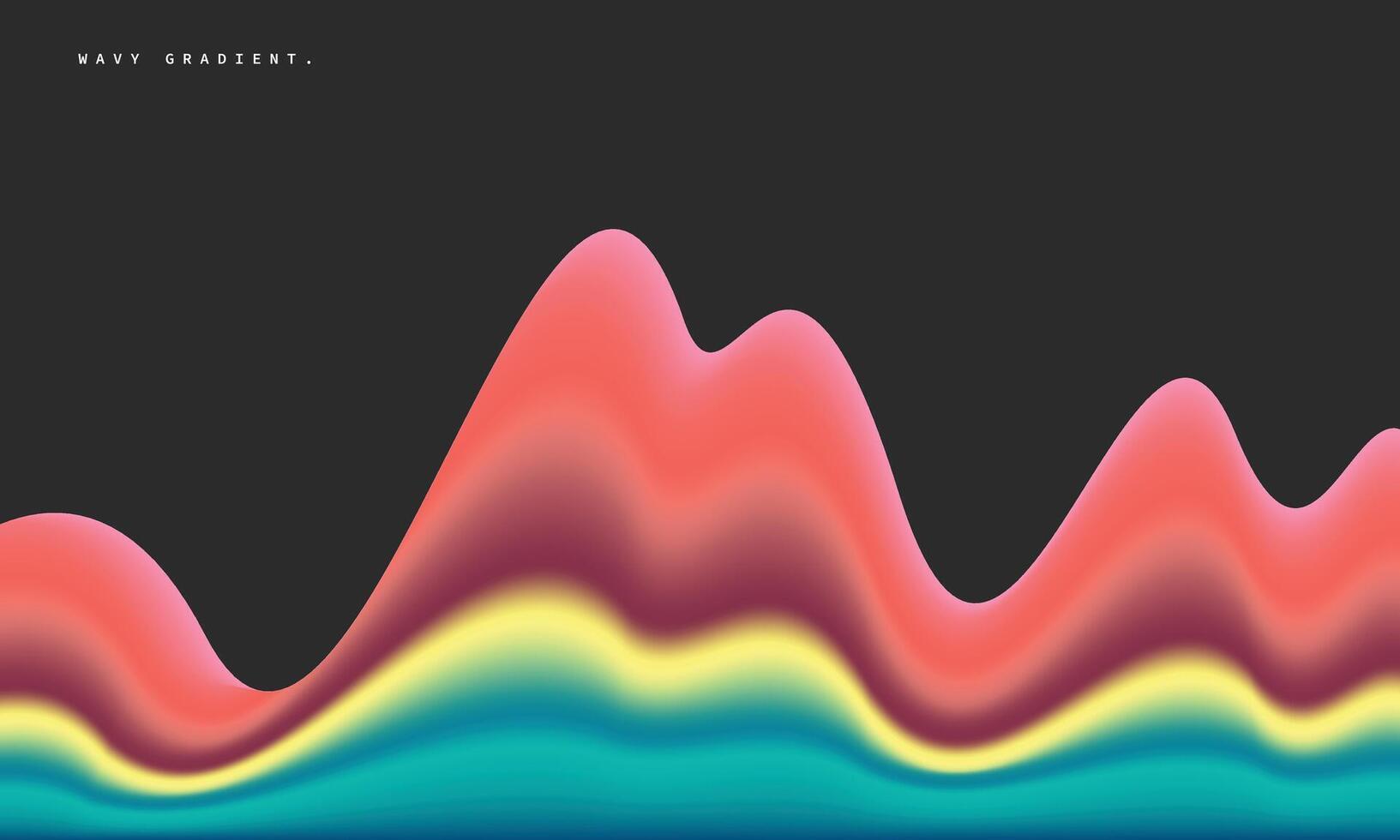 wellig Gradient gestalten auf dunkel Hintergrund. Flüssigkeit Formen Layout. beschwingt Farbe Gradation Hintergrund. Flüssigkeit Design Vorlage zum Poster, Präsentation, Banner, oder Abdeckung. vektor