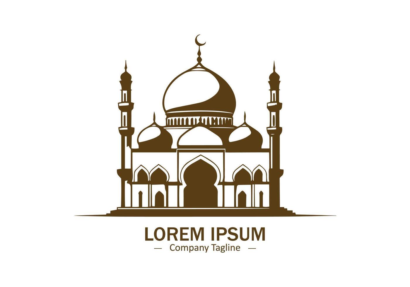 abstrakt und minimal Moschee Logo zum Ihre Geschäft. vektor
