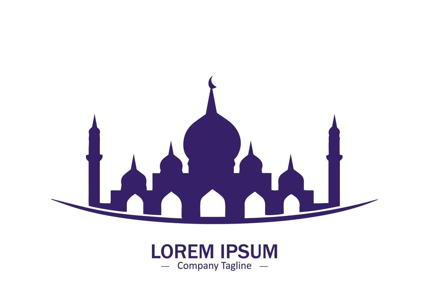 abstrakt und minimal Moschee Masjid Logo zum Ihre Geschäft. vektor