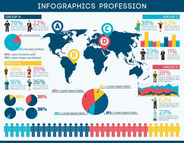 Professionell infografisk uppsättning vektor