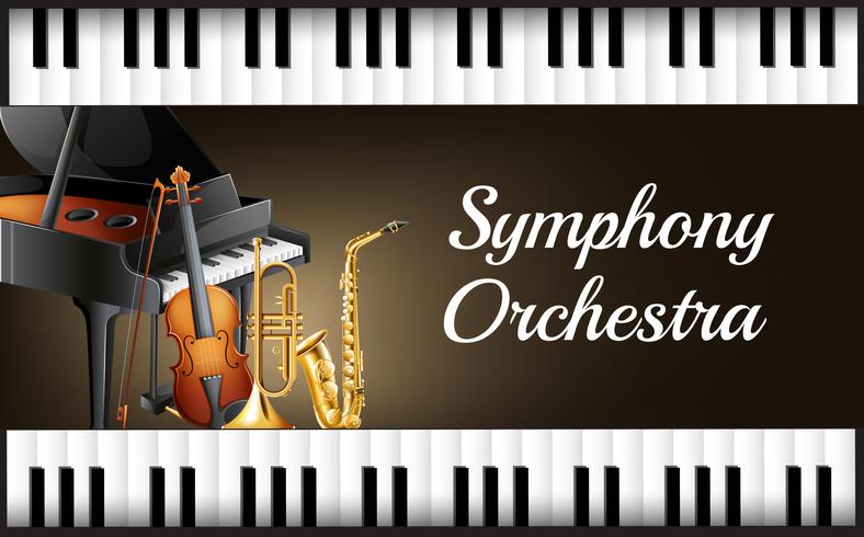 Hintergrunddesign mit Instrument für Sinfonieorchester vektor