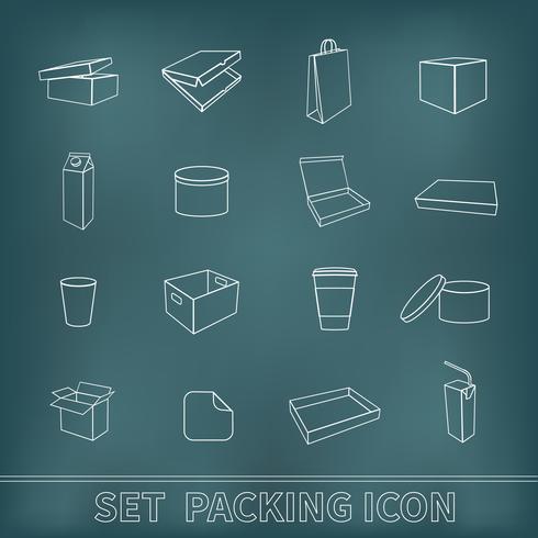 Verpackungs-Icons Set vektor