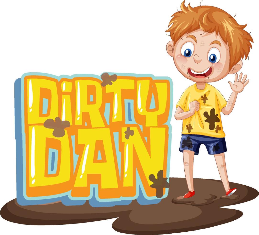 dirty dan logo text design mit dirty boy vektor