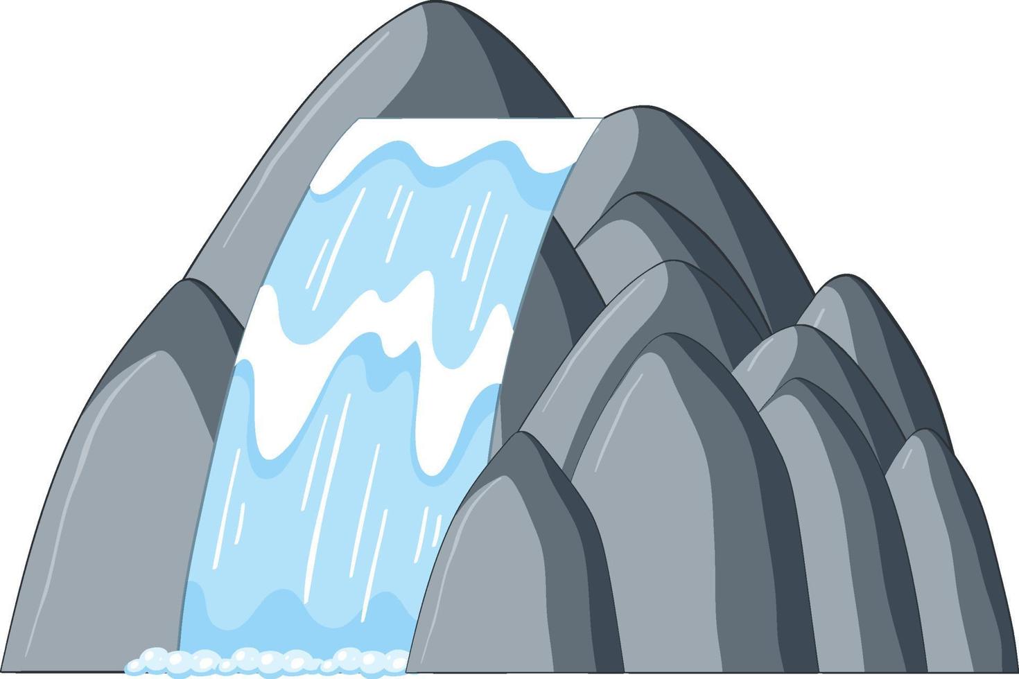 isolierter Wasserfall im Cartoon-Stil vektor