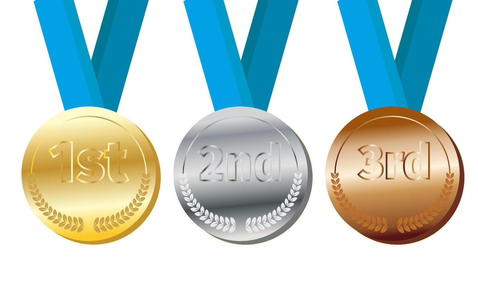 Sport Medaille, Gold Silber und Bronze- Gewinner vergeben auf ein Weiß Hintergrund vektor