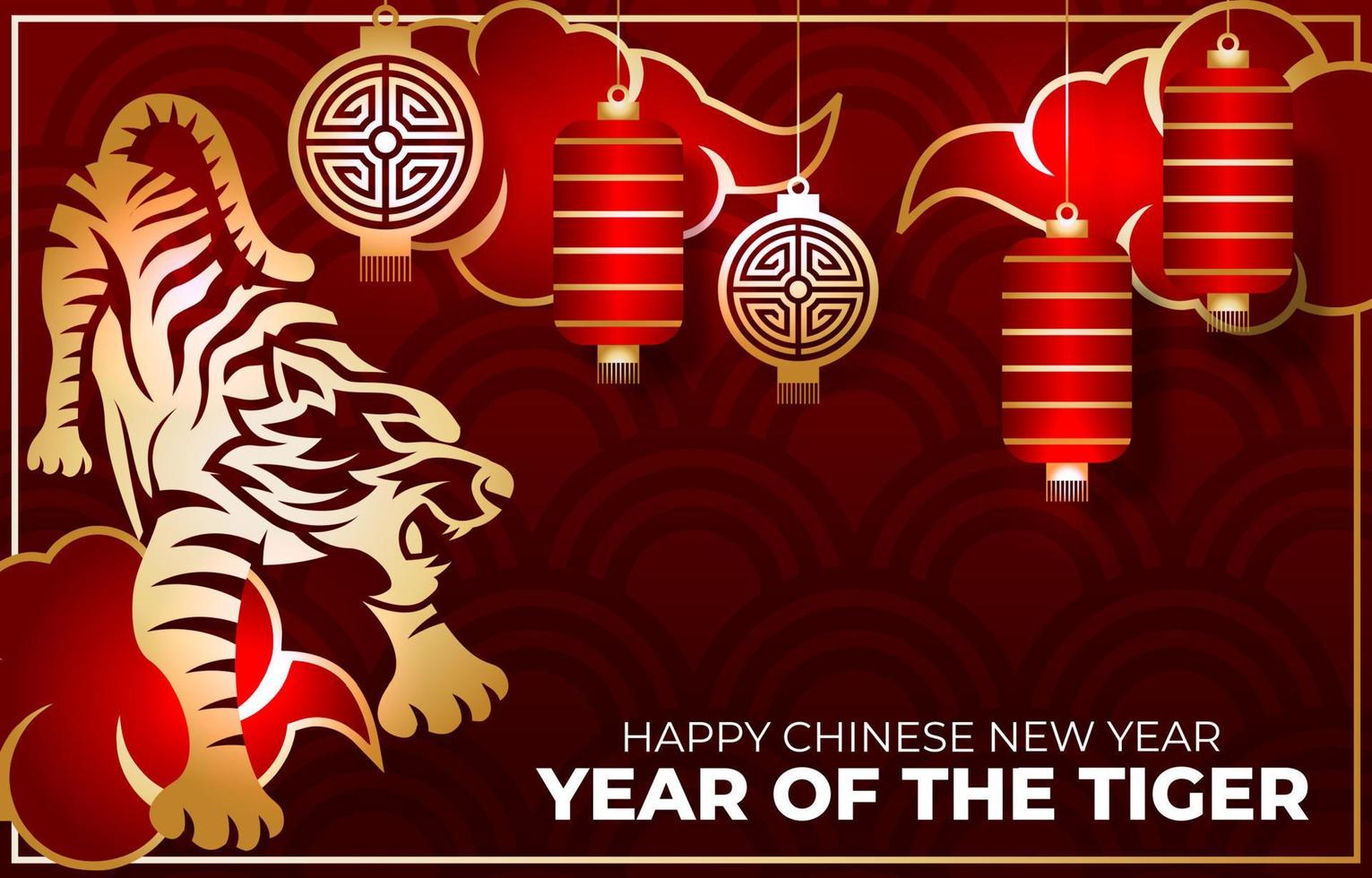 Frohes chinesisches neues Jahr des Tigerhintergrundes vektor