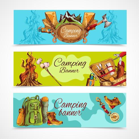 Camping Banner horizontal vektor