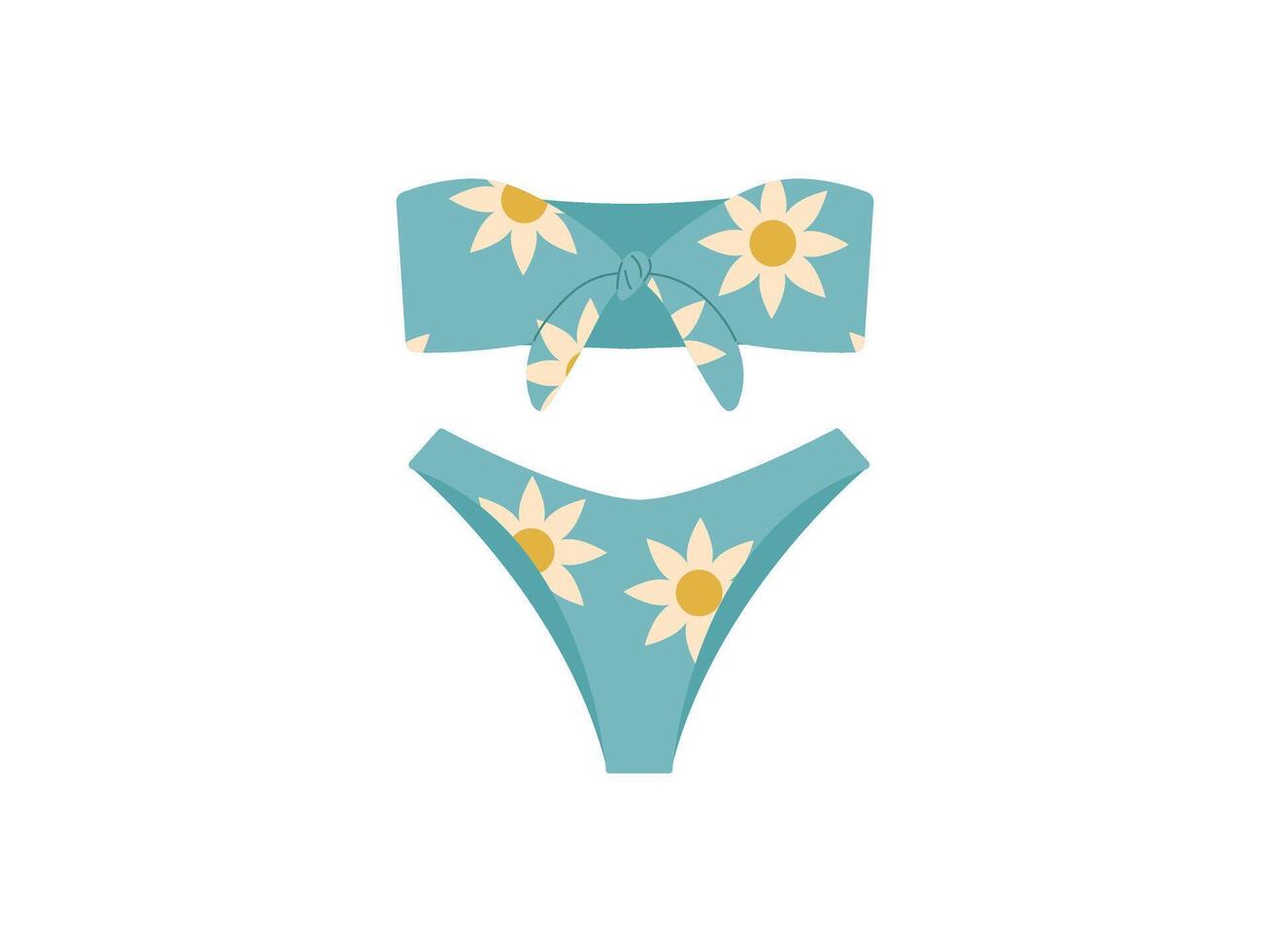 Sommer- Dessous oder Badeanzüge zum Meer. stilvoll Damen Badebekleidung oder Bikini auf isoliert Hintergrund. eben bunt Illustration vektor