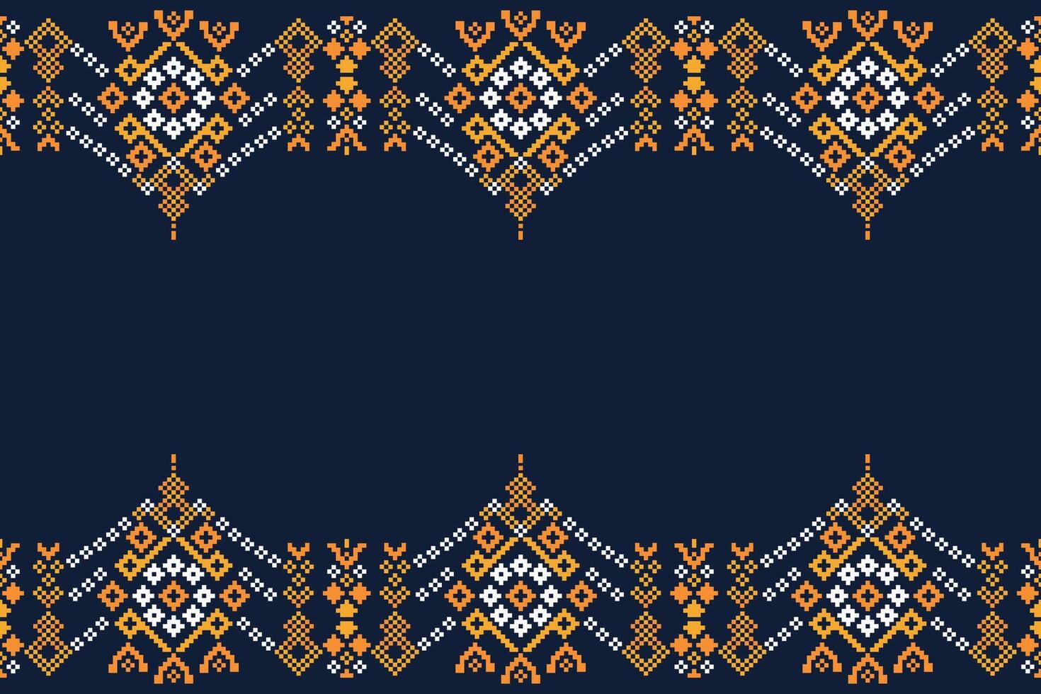 traditionell ethnisch Motive Ikat geometrisch Stoff Muster Kreuz Stich.ikat Stickerei ethnisch orientalisch Pixel Marine Blau Hintergrund. abstrakt, Illustration. Textur, Dekoration, Tapete. vektor