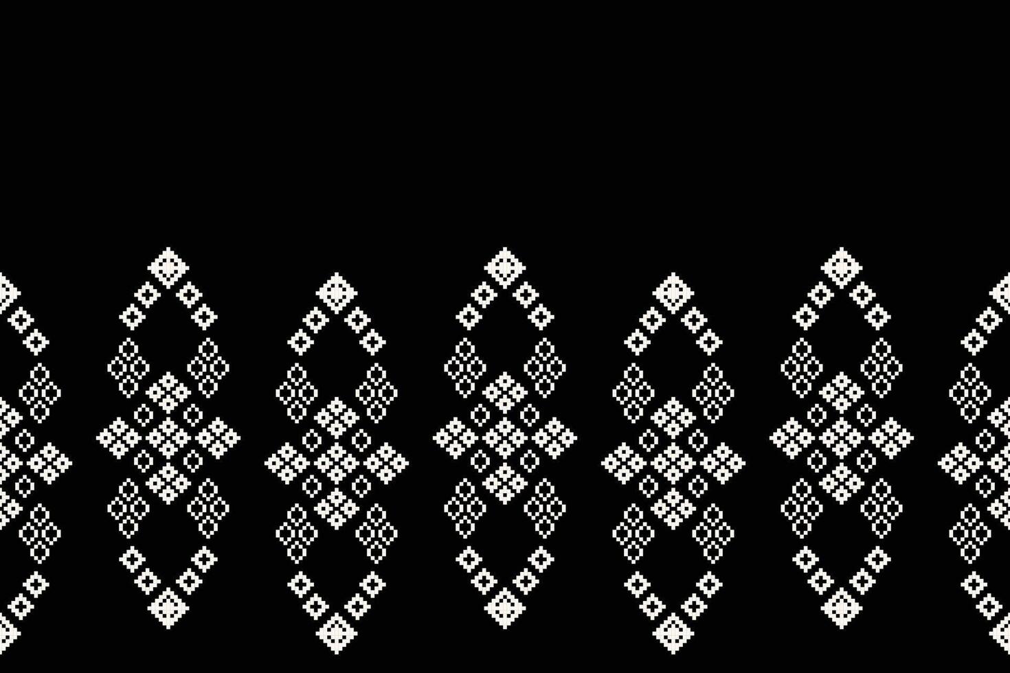 traditionell schwarz ethnisch Motive Ikat geometrisch Stoff Muster Kreuz Stich.ikat Stickerei ethnisch orientalisch Pixel schwarz Hintergrund. Abstrakt, Illustration. Textur, Dekoration, Tapete. vektor