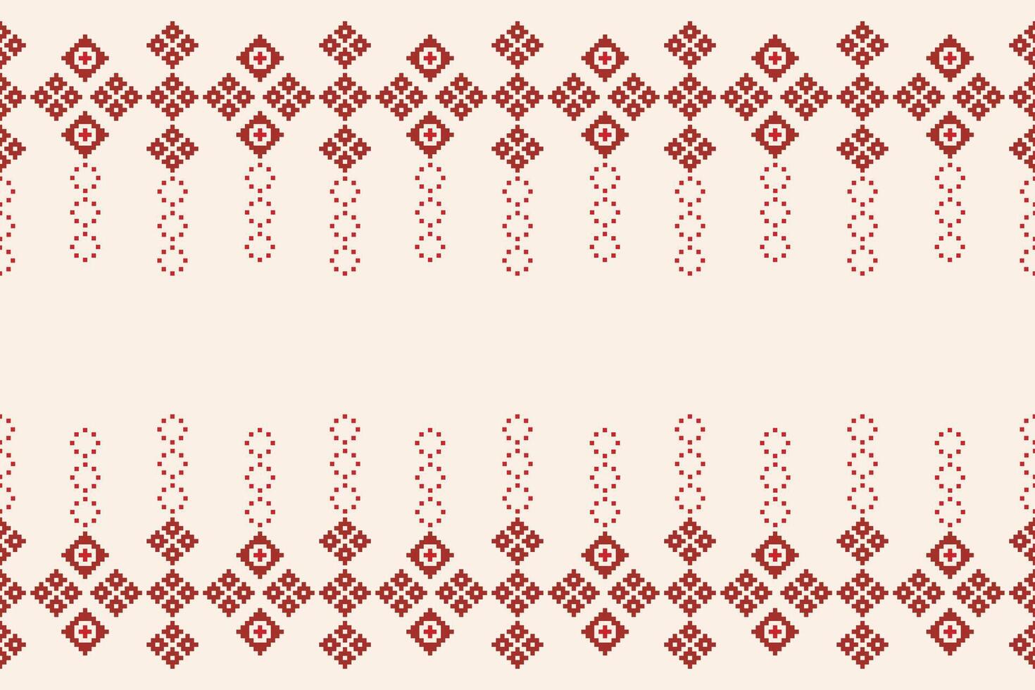 traditionell ethnisch Motive Ikat geometrisch Stoff Muster Kreuz Stich.ikat Stickerei ethnisch orientalisch Pixel braun Sahne Hintergrund. abstrakt, Illustration. Textur, Schal, Dekoration, Tapete. vektor