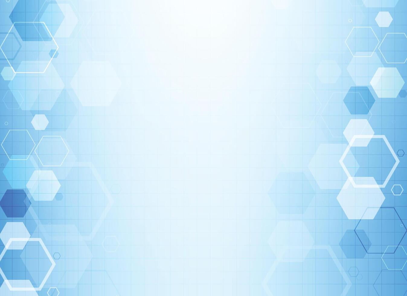 Blau sechseckig Molekül Struktur Hintergrund zum medizinisch und Wissenschaft Technologie vektor
