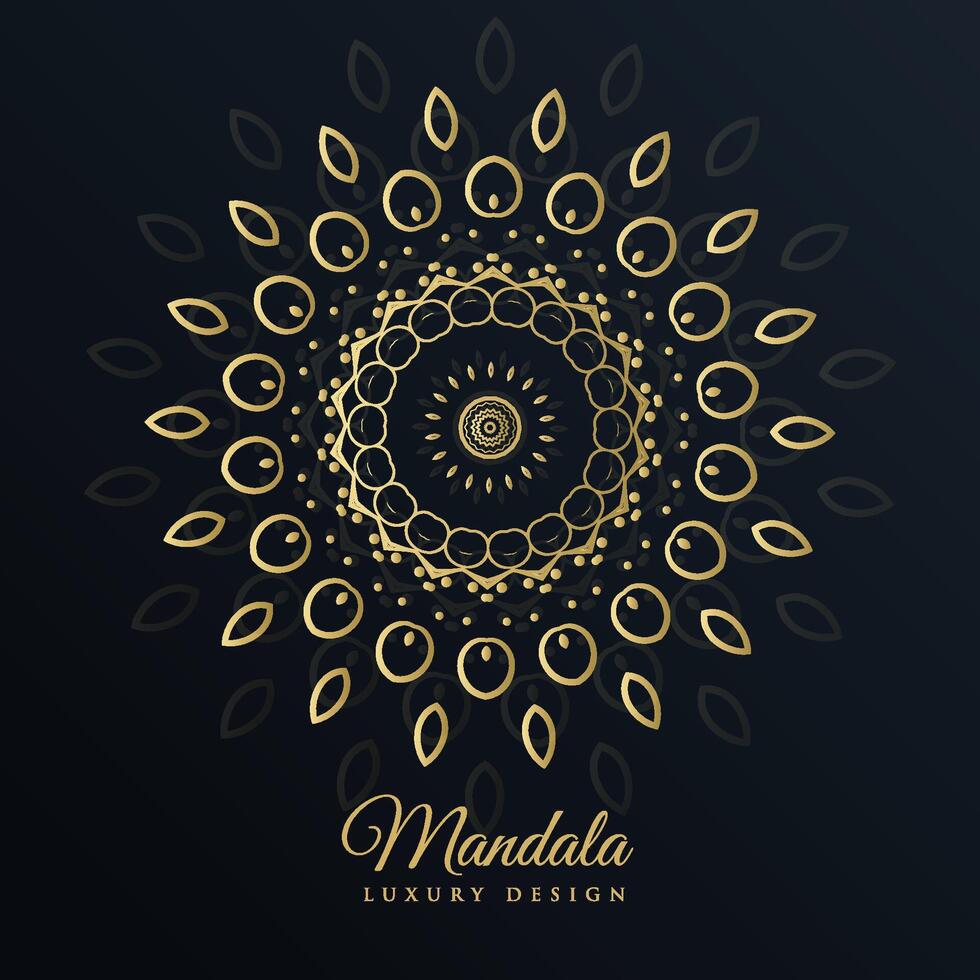 Mandala golden Design im Blumen- Muster Stil vektor