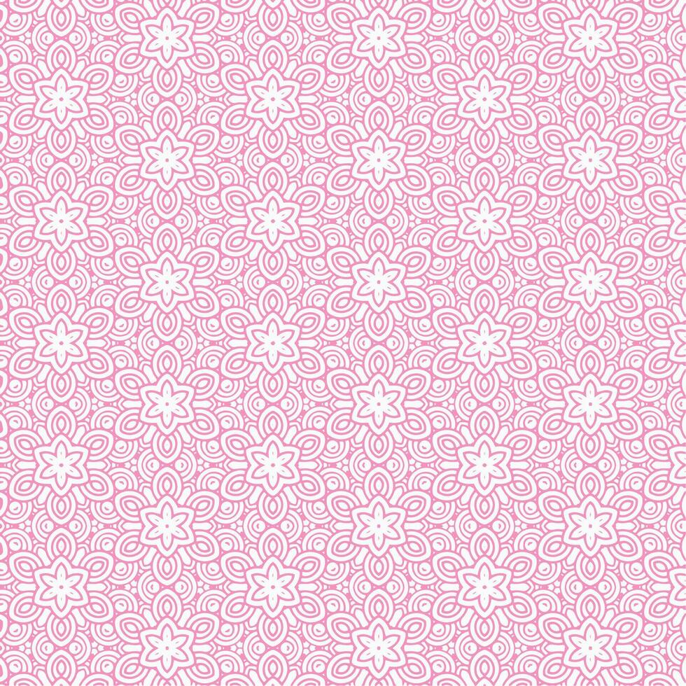 Rosa Blume Linie Muster Hintergrund vektor