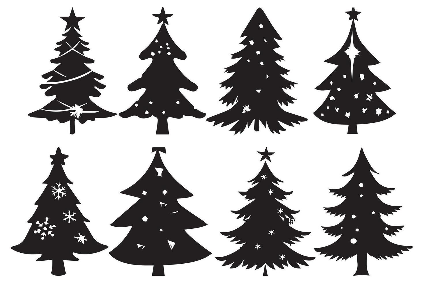 Weihnachten Baum Silhouette Clip Art bündeln Profi Design vektor