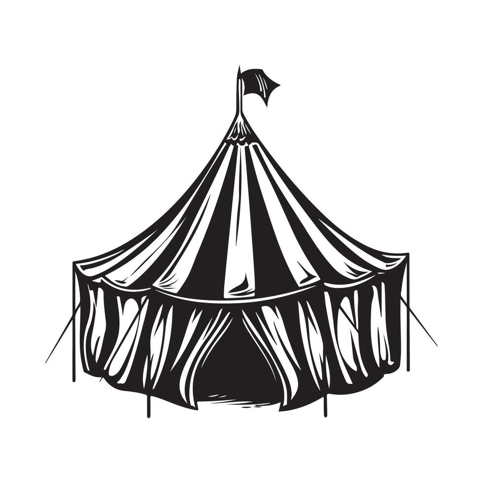 Zirkus Zelt isoliert auf Weiß. vektor