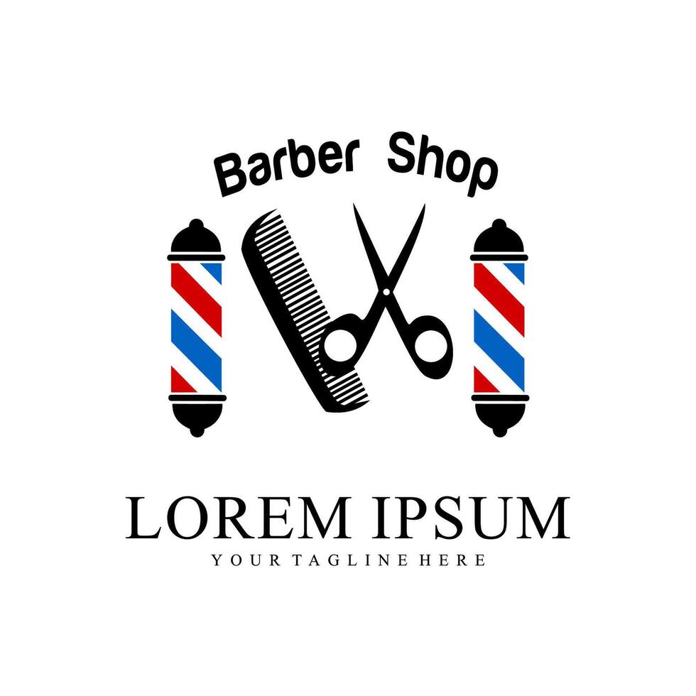 Barbershop-Logo-Design-Vorlage vektor