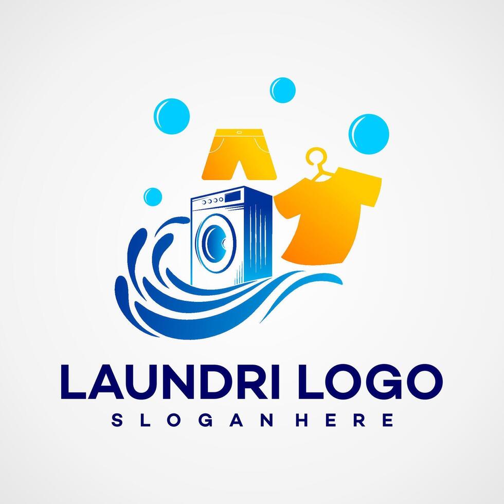 Wäsche Waschen Maschine Logo Symbol vektor