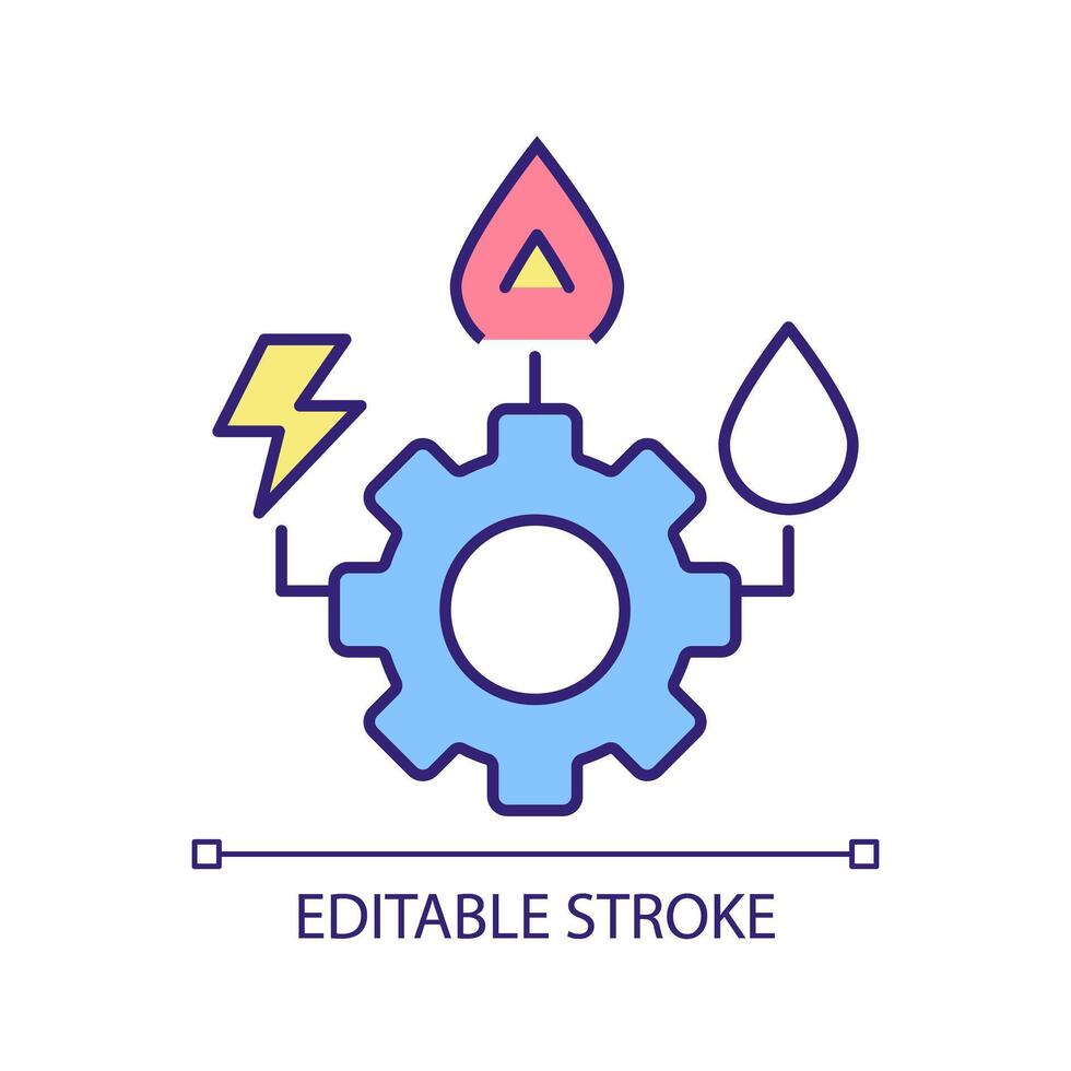 Nützlichkeit Dienstleistungen Verwaltung rgb Farbe Symbol. Stadt Infrastruktur Wartung. städtisch Maschinenbau. Öffentlichkeit Netzwerk liefern. isoliert Illustration. einfach gefüllt Linie Zeichnung. editierbar Schlaganfall vektor