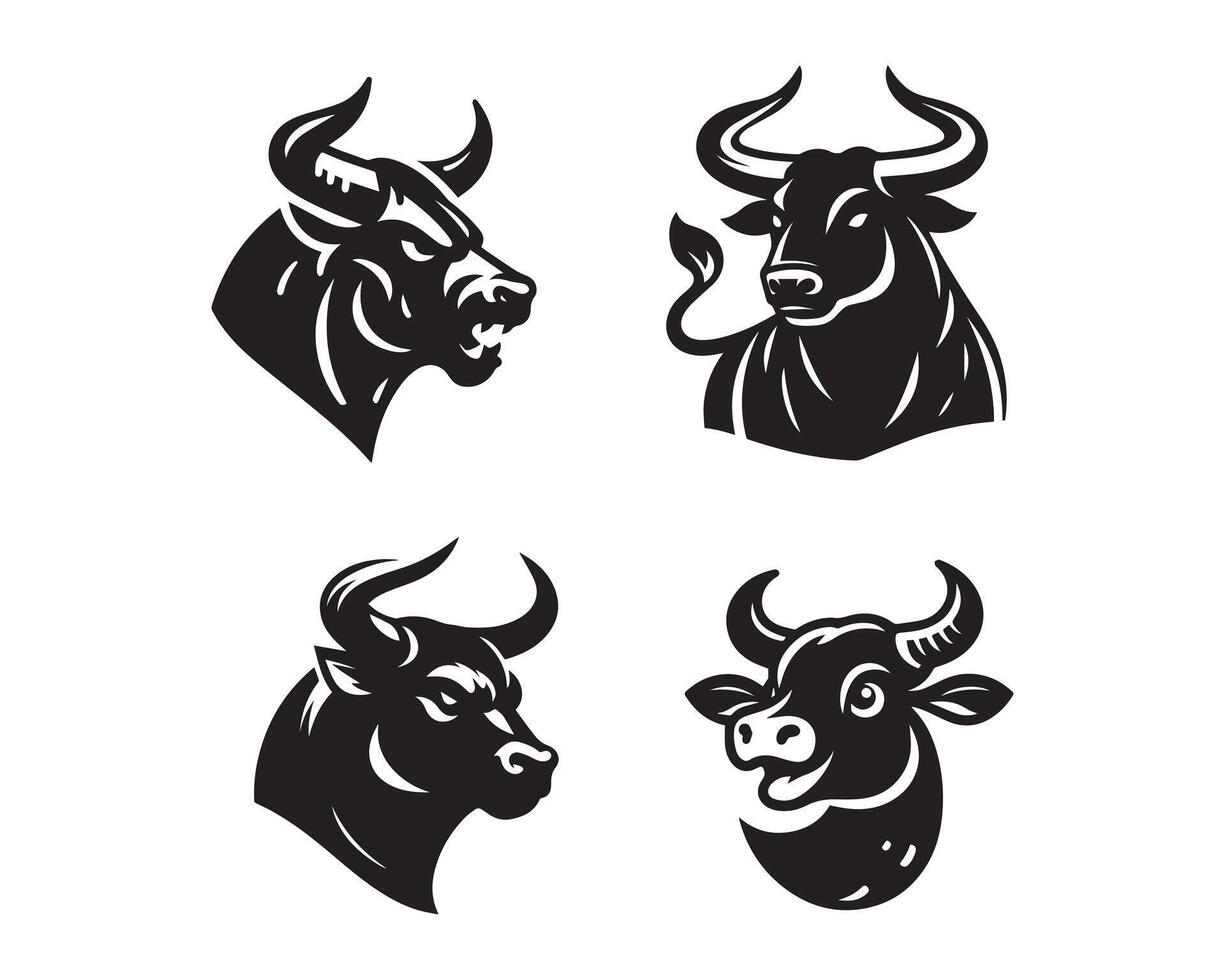 Stier Silhouette Symbol Grafik Logo Design vektor