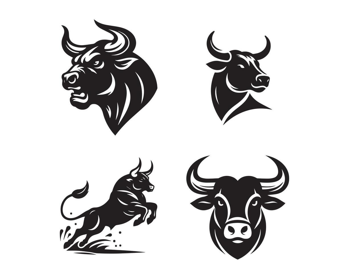 Stier Silhouette Symbol Grafik Logo Design vektor