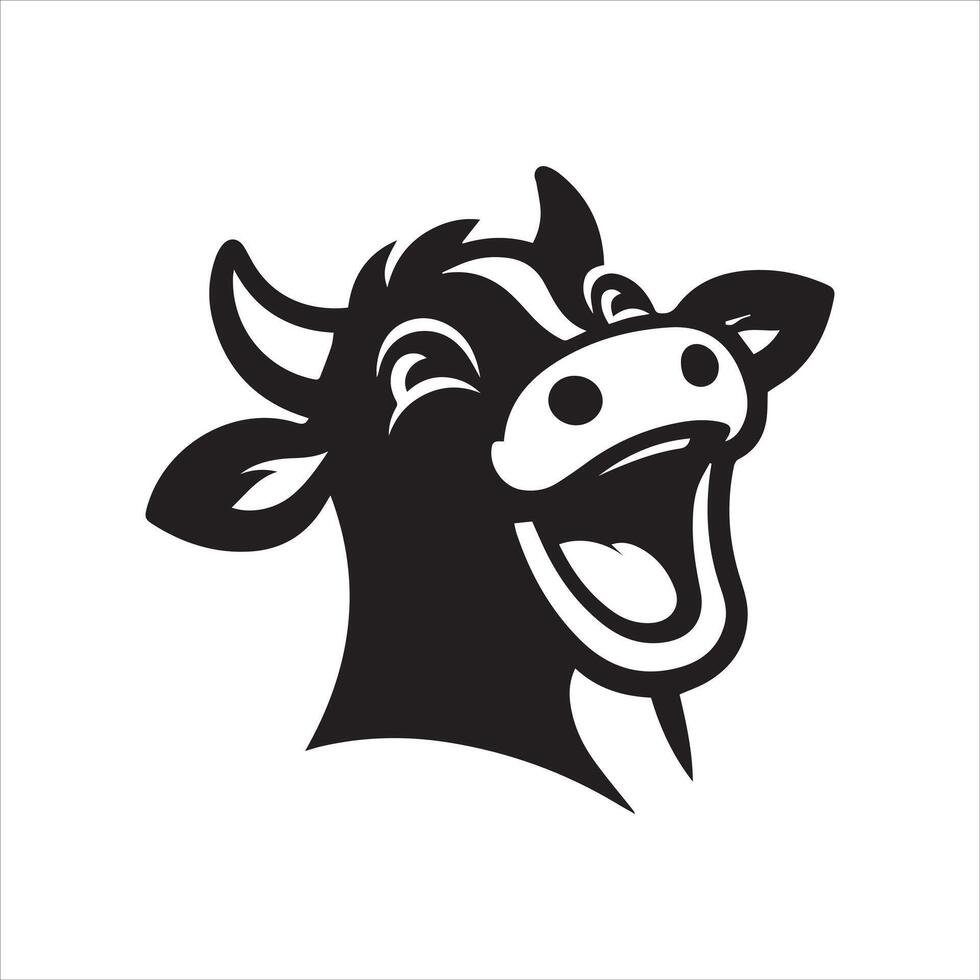 Stier Gesicht Kunst - - ein beschwingt Kuh Gesicht Illustration auf ein Weiß Hintergrund vektor