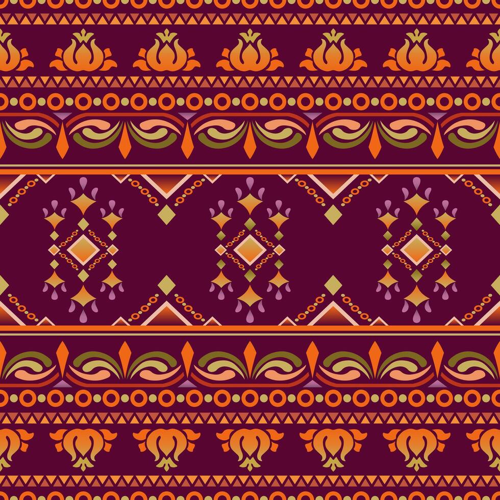 sömlös färgrik abstrakt stam- textil- mönster design i årgång stil vektor