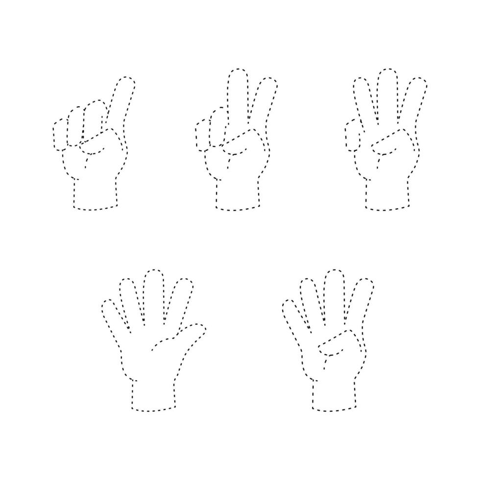 hand tecken spårande uppsättning illustration vektor