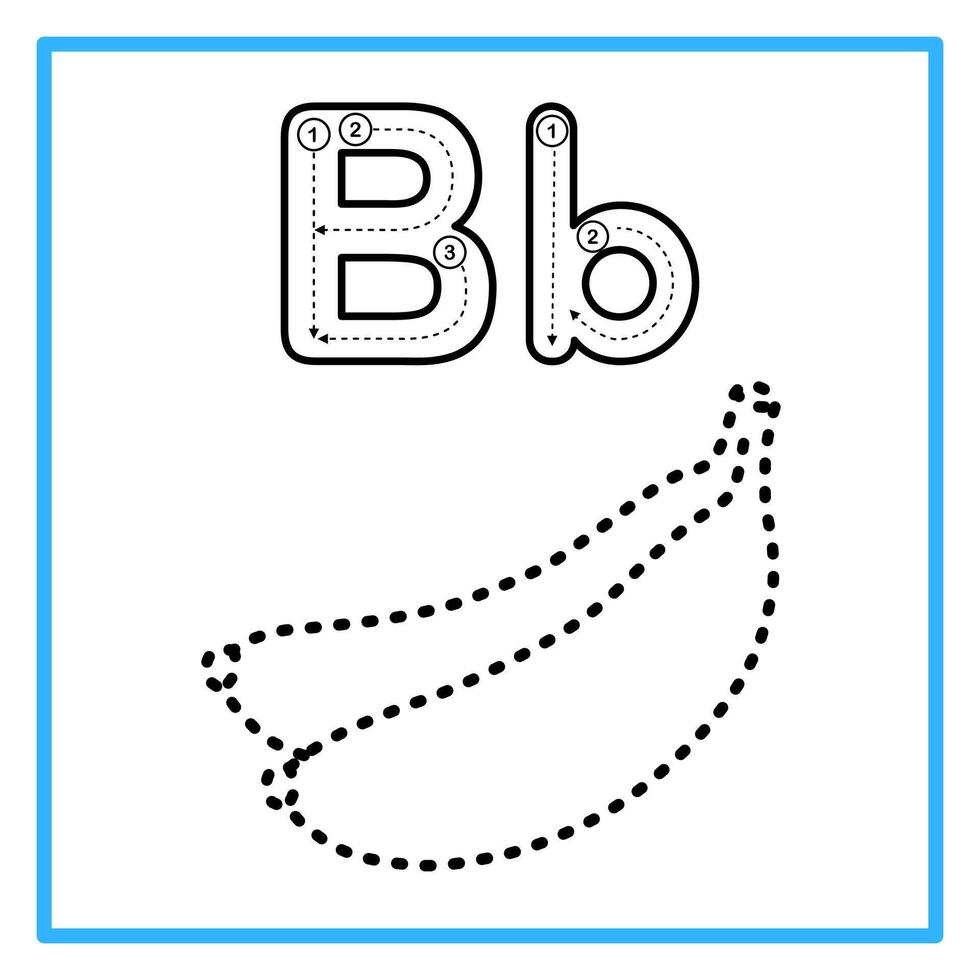 spårande alfabet b med spår banan illustration vektor