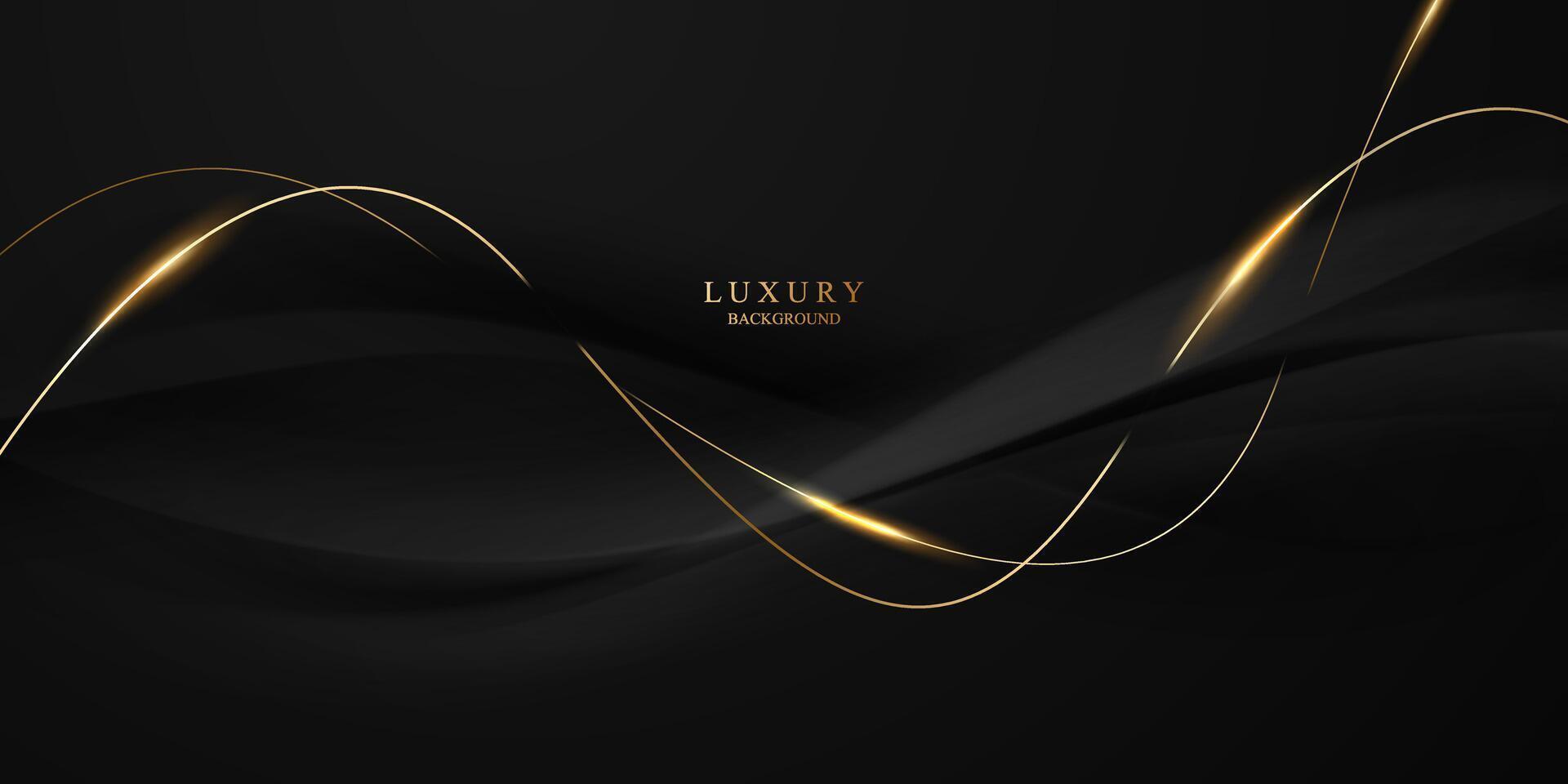 abstrakt modern Design schwarz Hintergrund mit Luxus golden Elemente Illustration. vektor