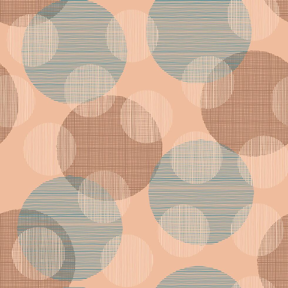 geometrisch Muster Design auf braun Hintergrund mit Kreise vektor