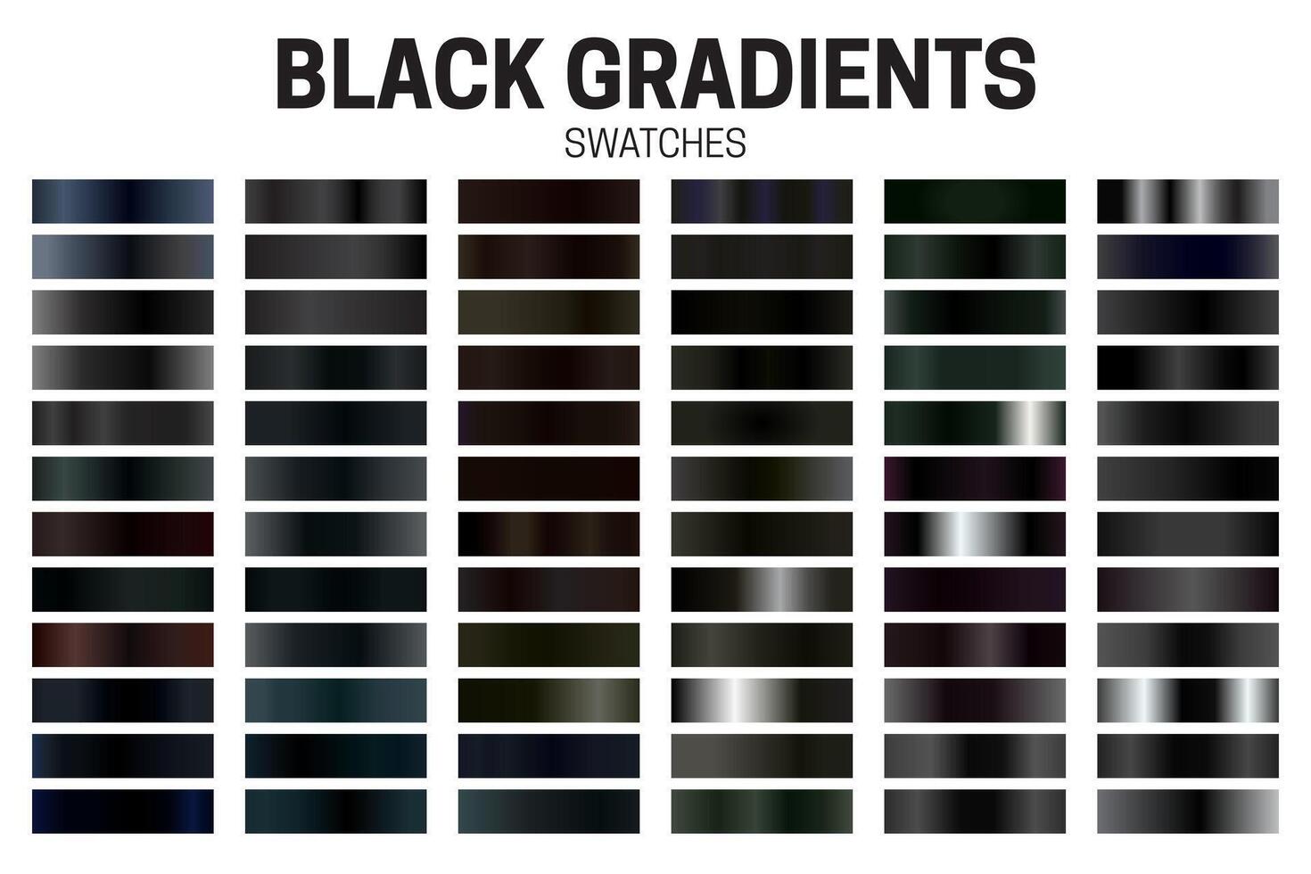 schwarz Farbe Gradient Sammlung von Farbfelder vektor