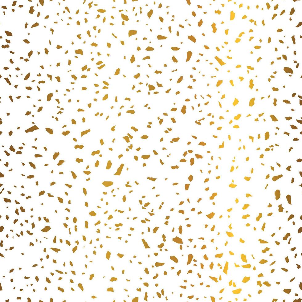 Terrazzo Stein Textur nahtlos Muster Design Gold auf Weiß Hintergrund vektor