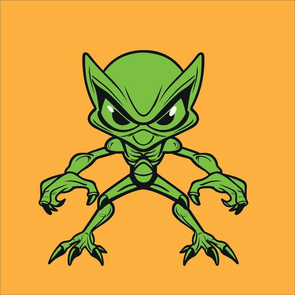 Außerirdischer Karikatur - - ein spielerisch unheimlich Außerirdischer Illustration vektor