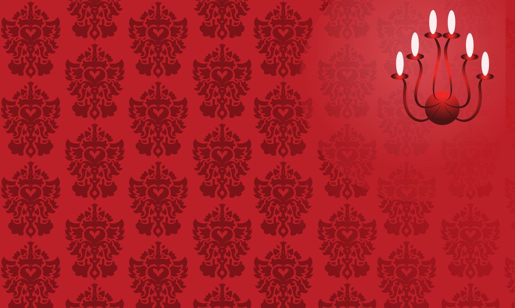 Luxus dunkel rot dekorativ elegant Hintergrund mit Mauer Lampe vektor